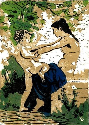 A Young Girl Defending Herself Against Eros