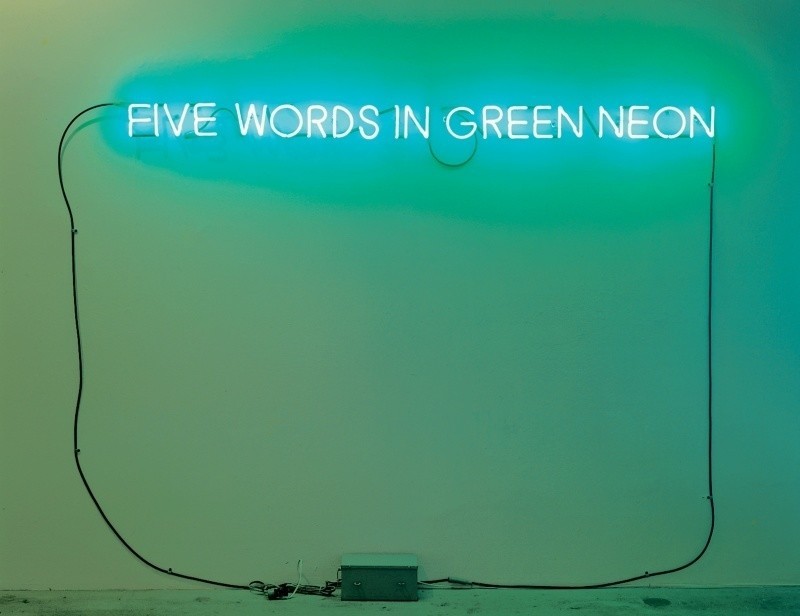 Five Words in Green Neon