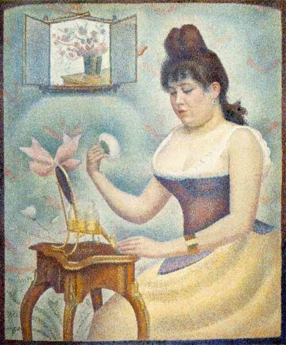 Young Woman Powdering Herself