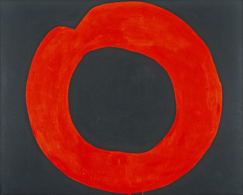 Red Circle on Black