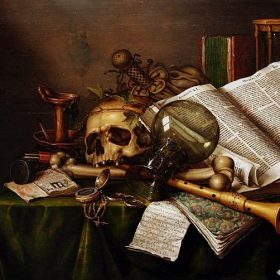 Vanitas – Still Life with Books and Manuscripts and a Skull Still Life with Skull